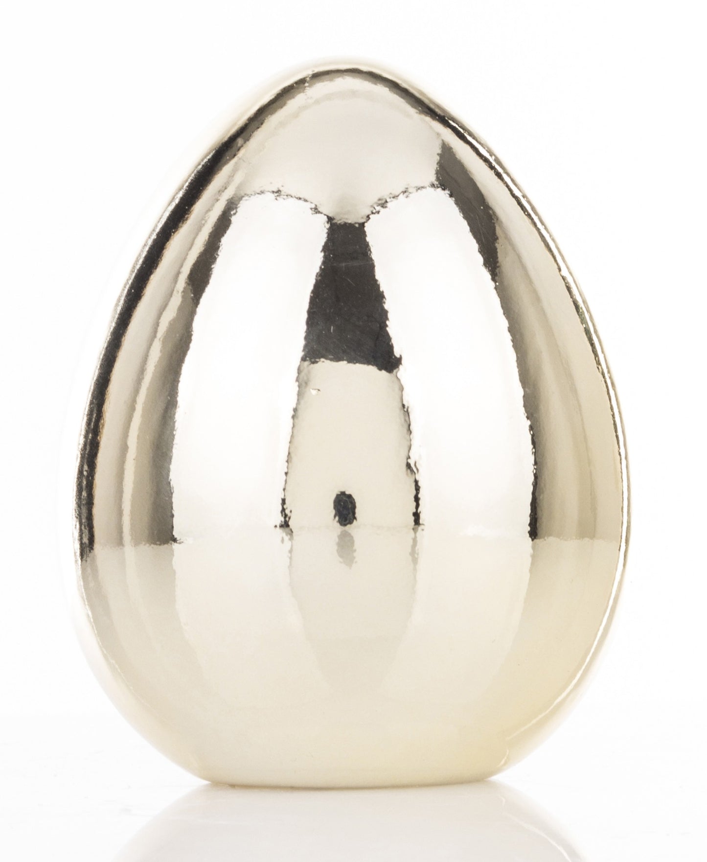 Ou decorativ ceramic auriu 10x8x8 cm