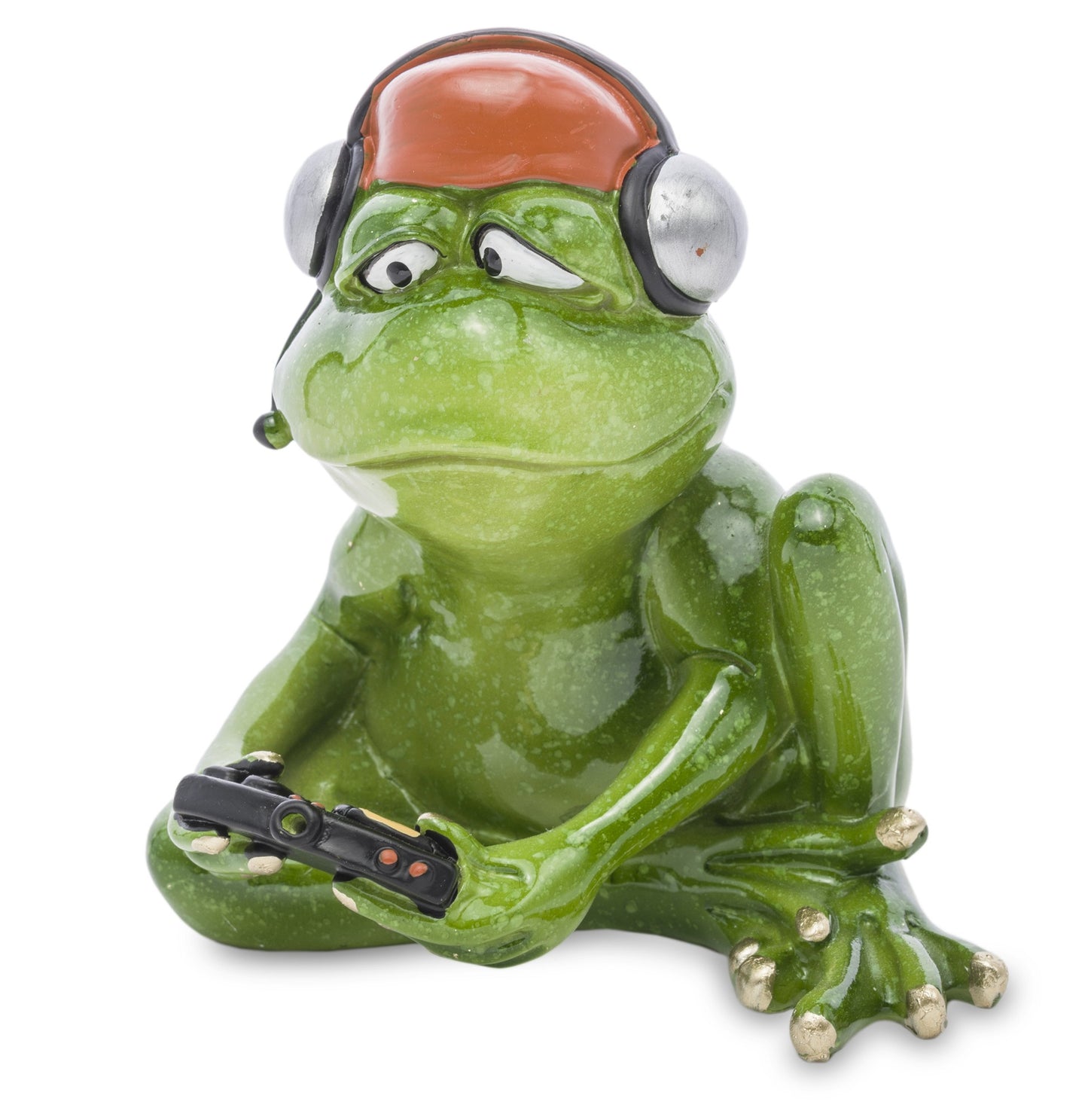 Figurina broască scafandru din rășină, dimensiuni 15x11x5 cm. Jucăușă și decorativă, perfectă pentru orice spațiu.