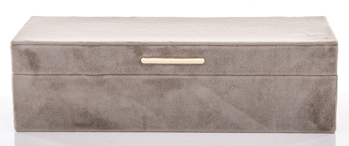 Cutie bijuterii catifea bej 8x28x10 cm