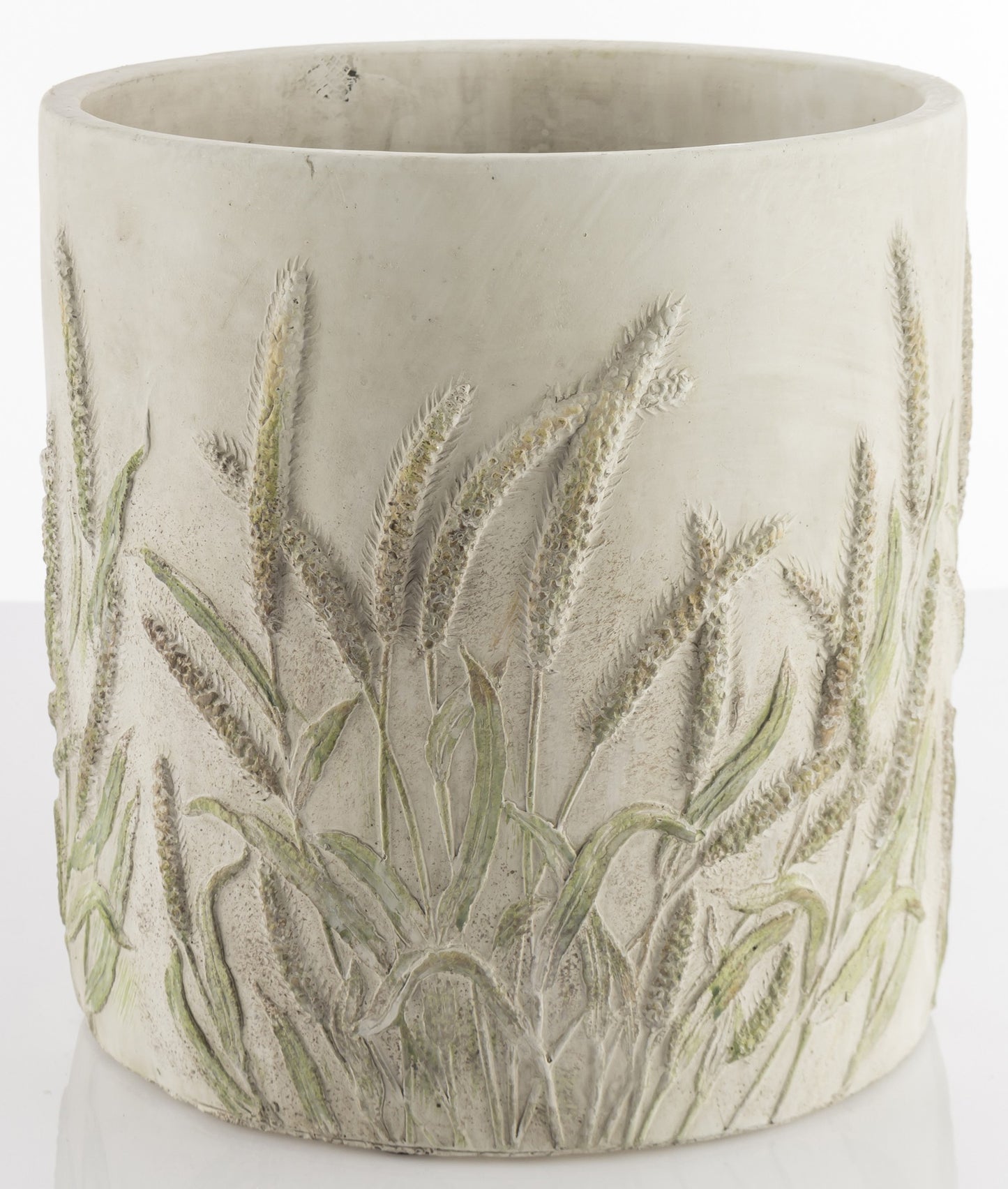 Ghiveci suport ciment spice de grâu 13,5x13x13 cm, ideal pentru decorarea plantelor.