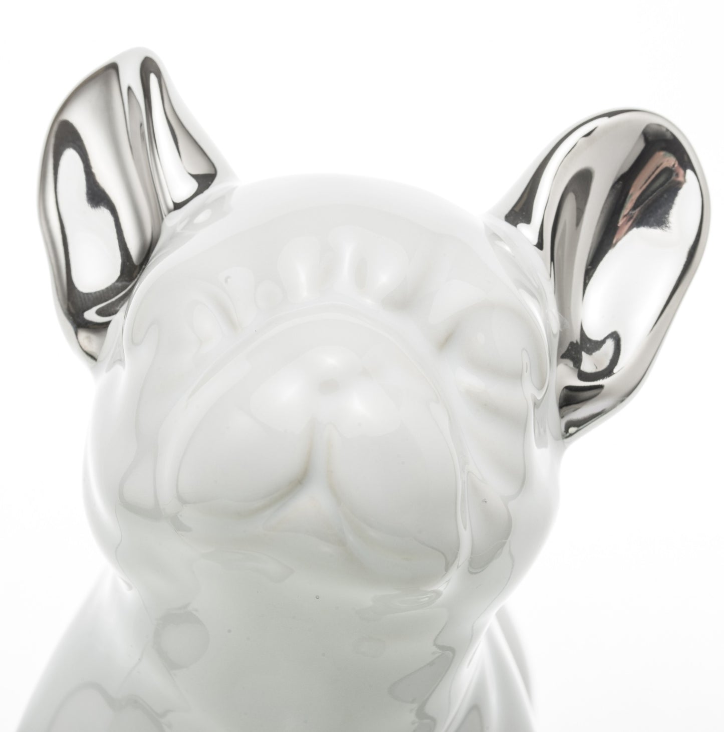 Figurină buldog alb ceramică 15x18x10 cm