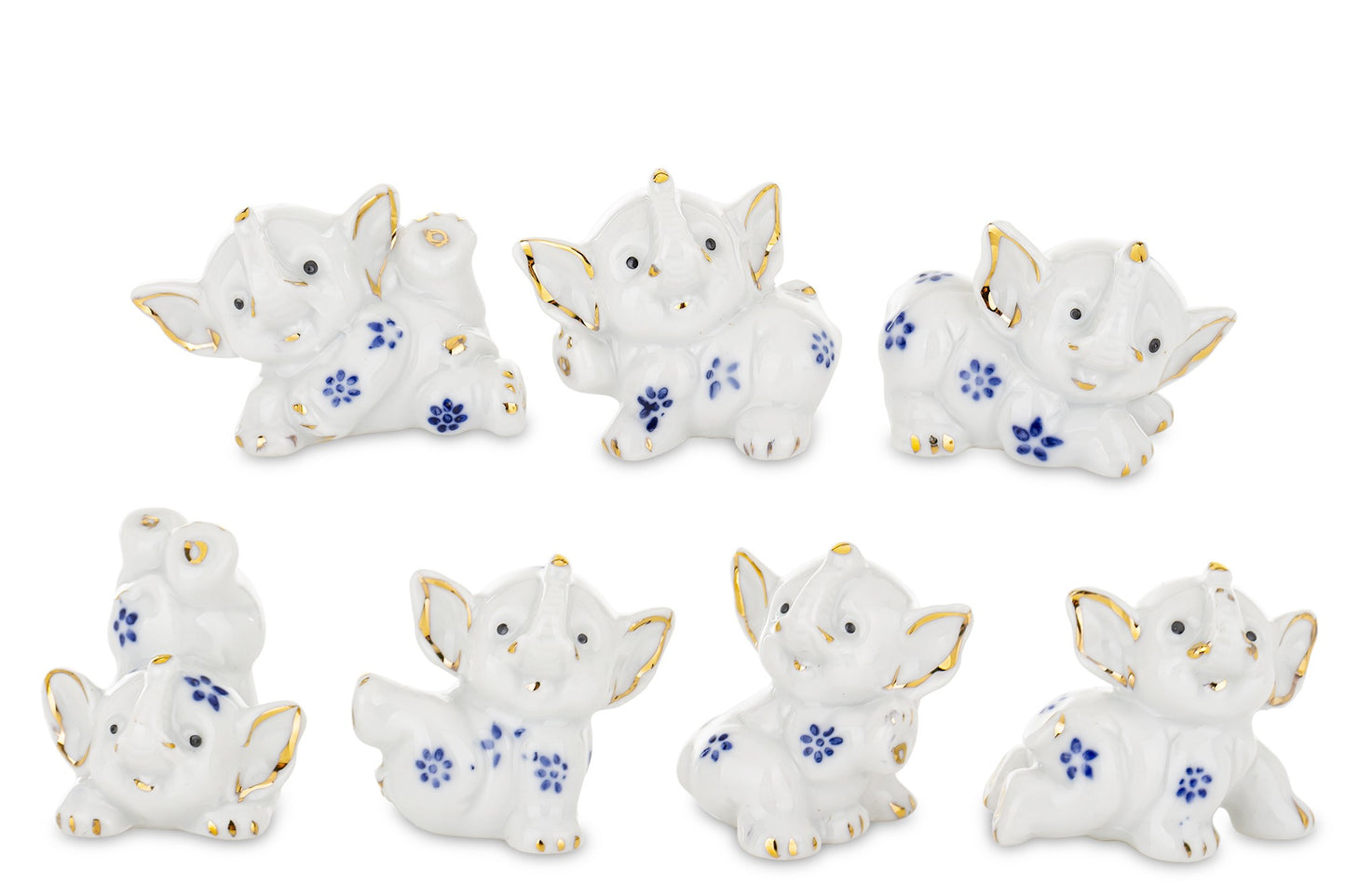 Figurină elefant ceramic mini, 4x3,5x3,5 cm, decor mic și elegant, ideal pentru colecții și birou