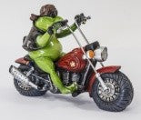 Figurină broască pe chopper