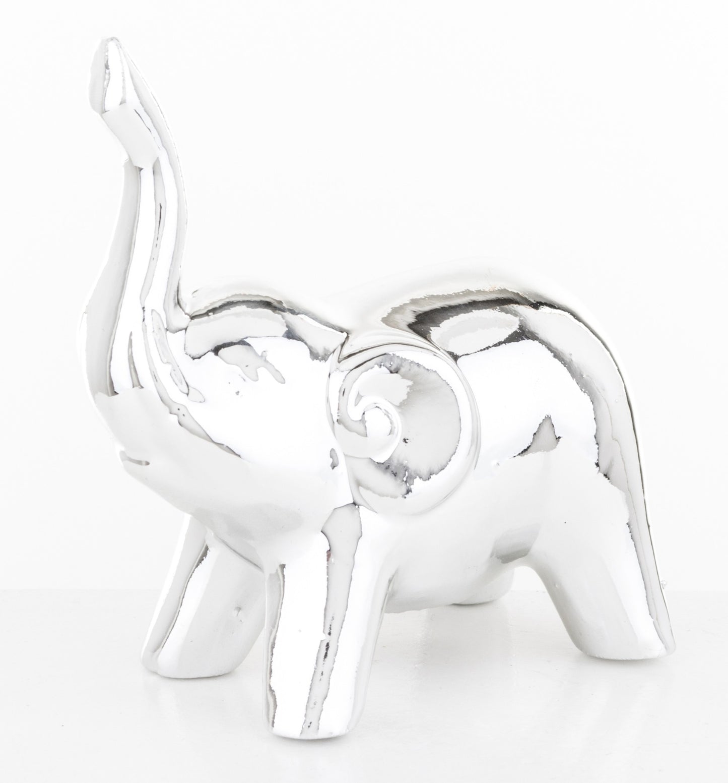 Elefant ceramică argintiu