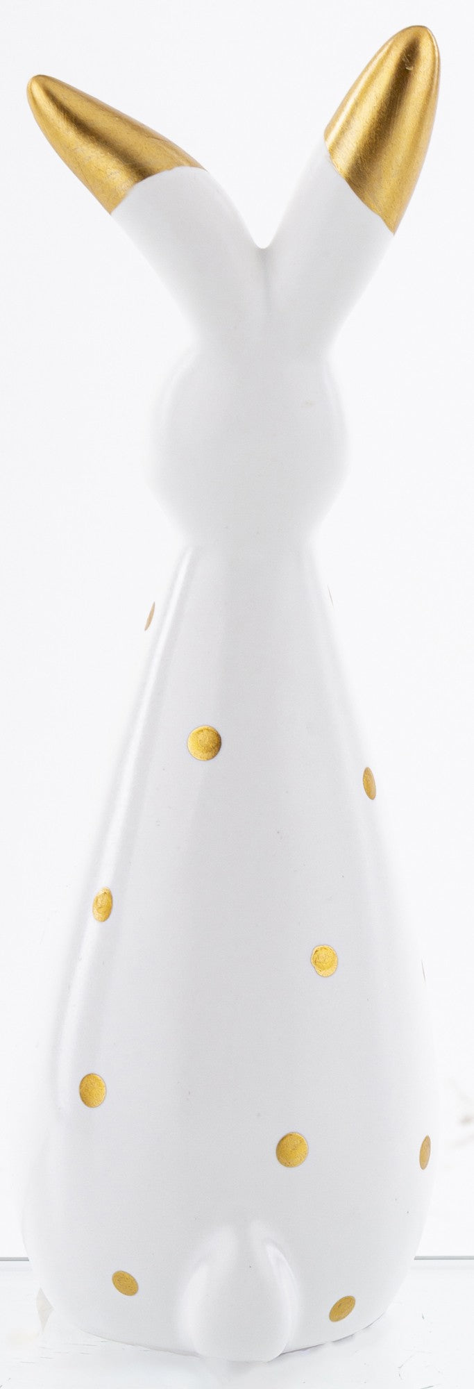 Iepure ceramic alb auriu 19x6,5x7 cm
