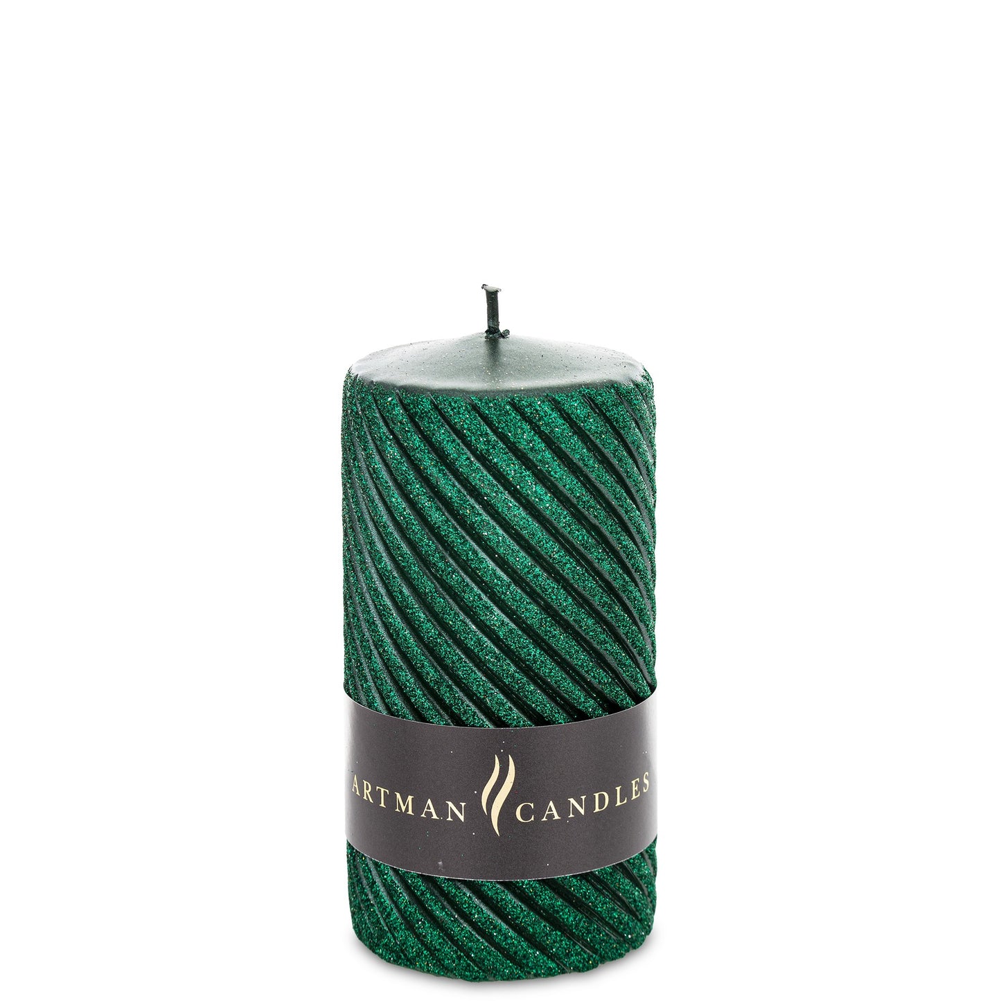Lumânare verde cu sclipici 10x7x7 cm, decor festiv și cadou, mentha - flori, cadouri și decorațiuni