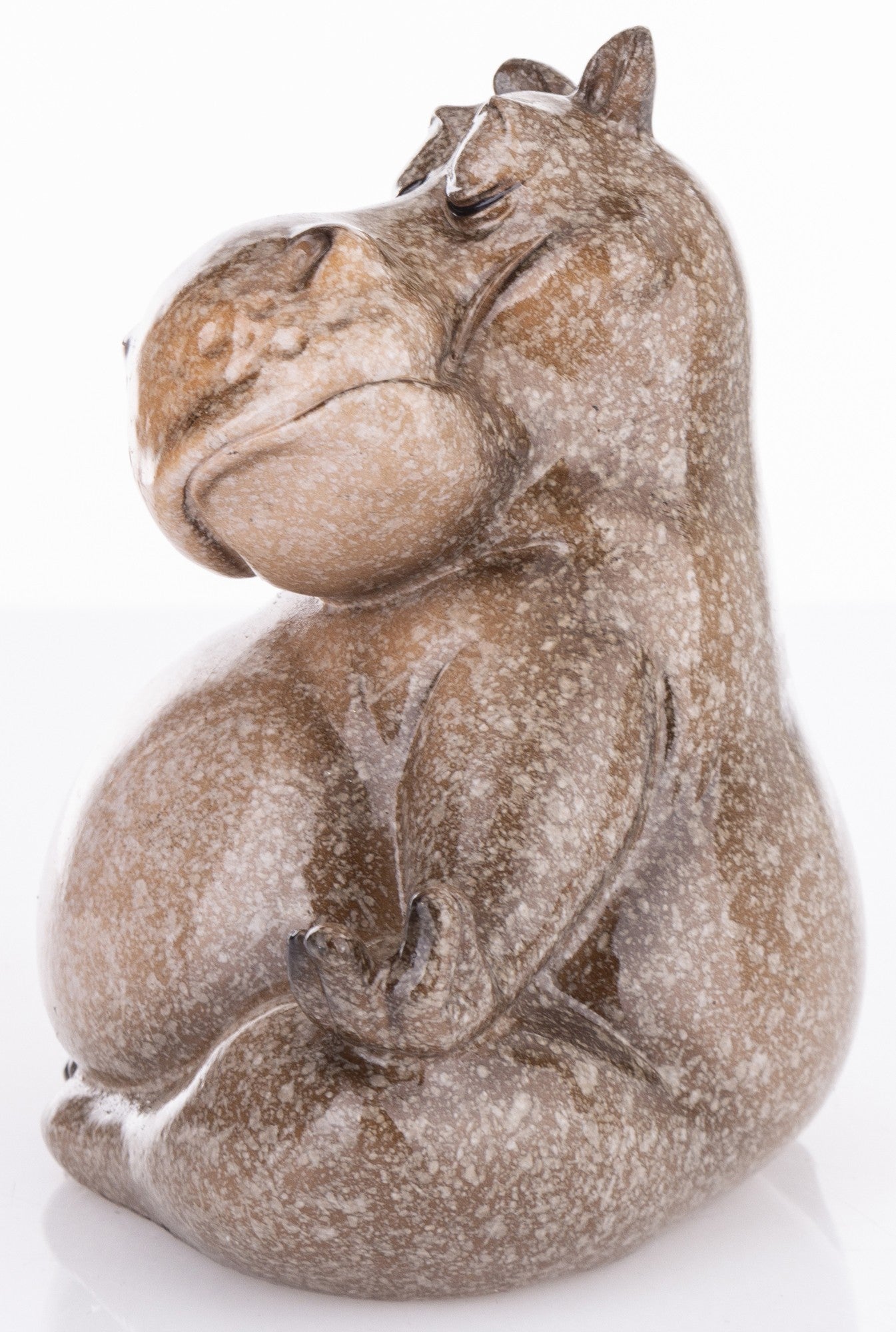 Figurină hipopotam yoga rășină 10,5x12x7,5cm