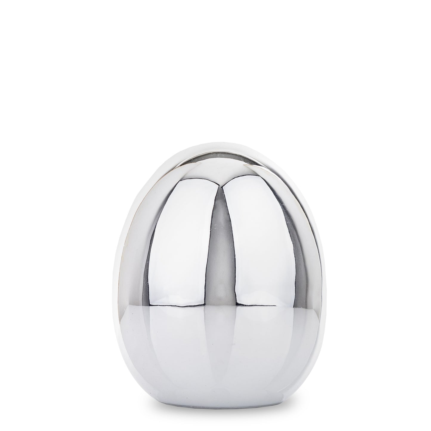 Ou decorativ ceramic argintiu 10x8x8 cm, cadou elegant și decor Paște, mentha - flori, cadouri și decorațiuni
