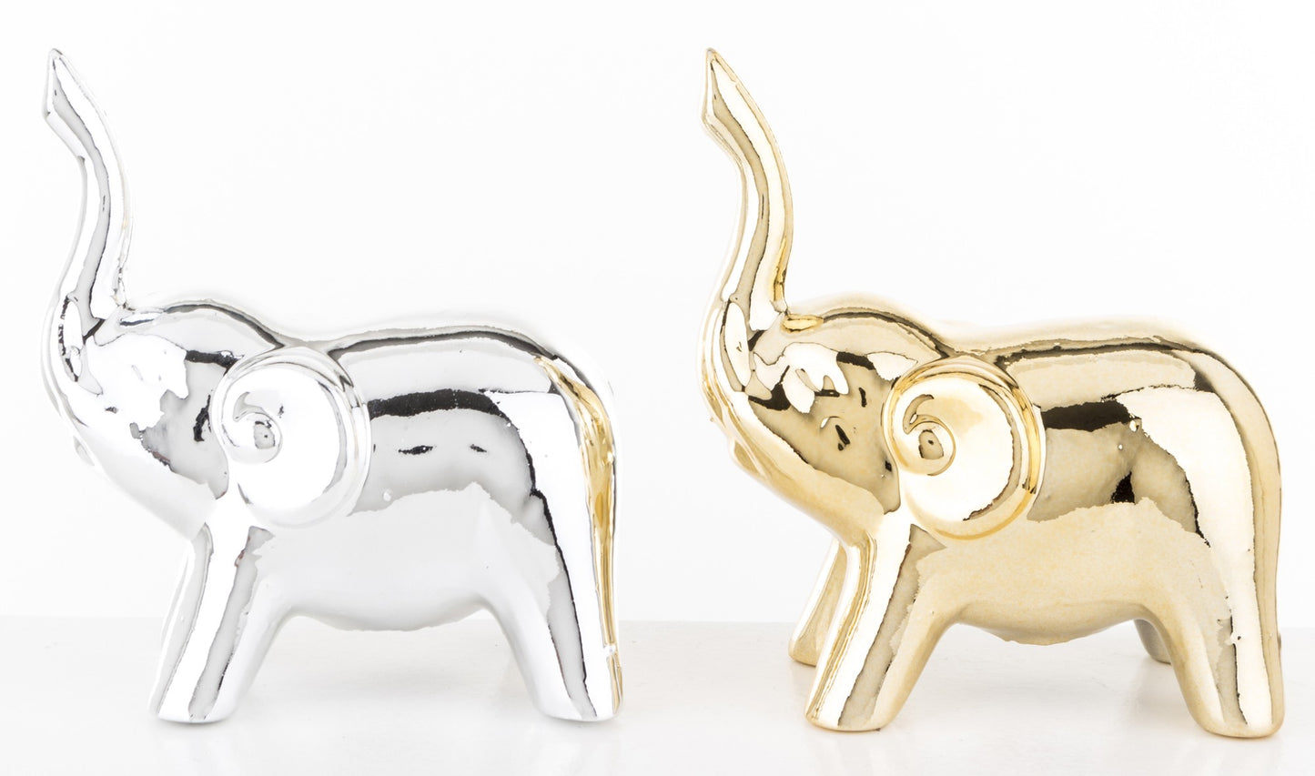 Elefant ceramică argintiu