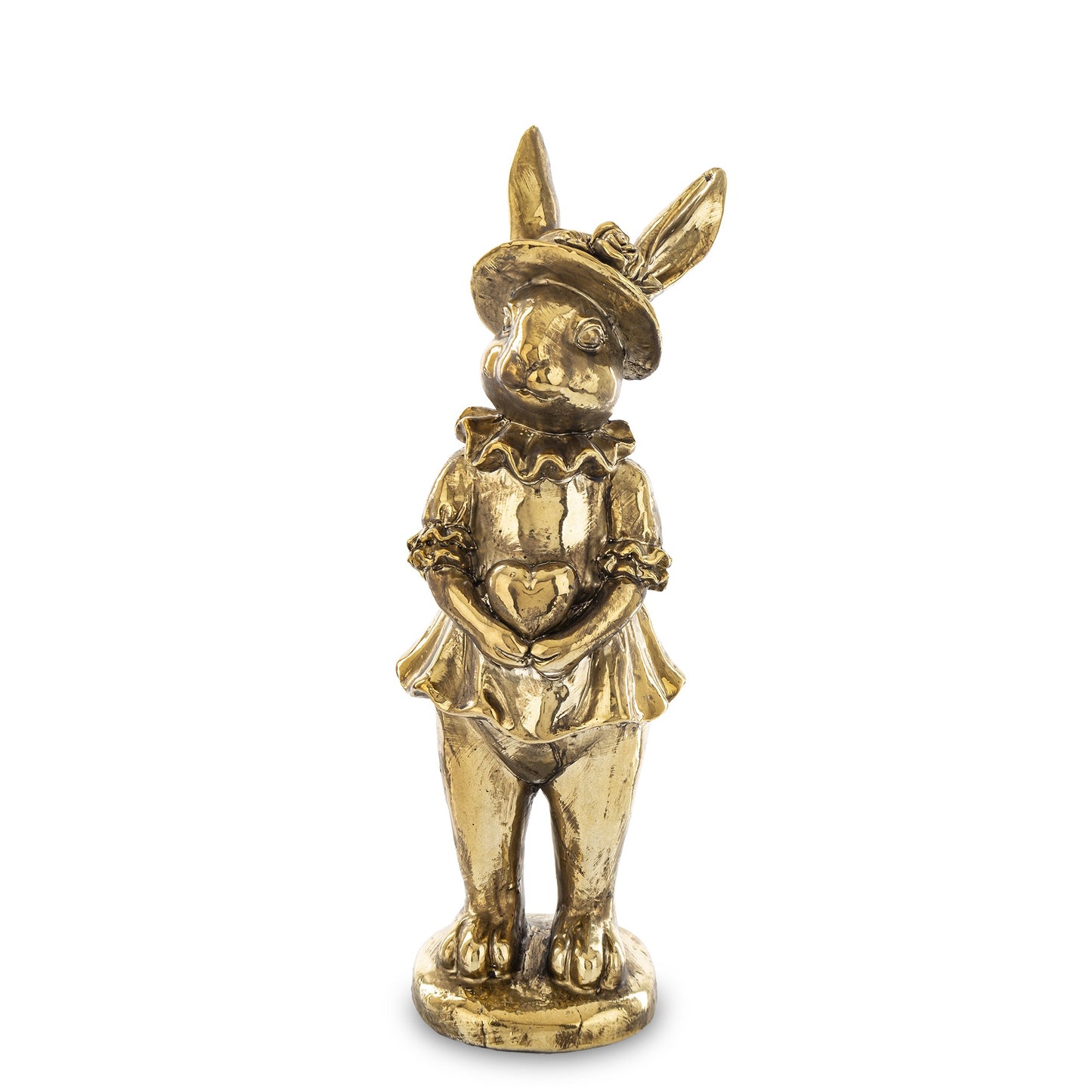 Figurina iepure antichizat mare 37,5x14x12,5 cm, decor interior rustic și cadou, mentha - flori, cadouri și decorațiuni