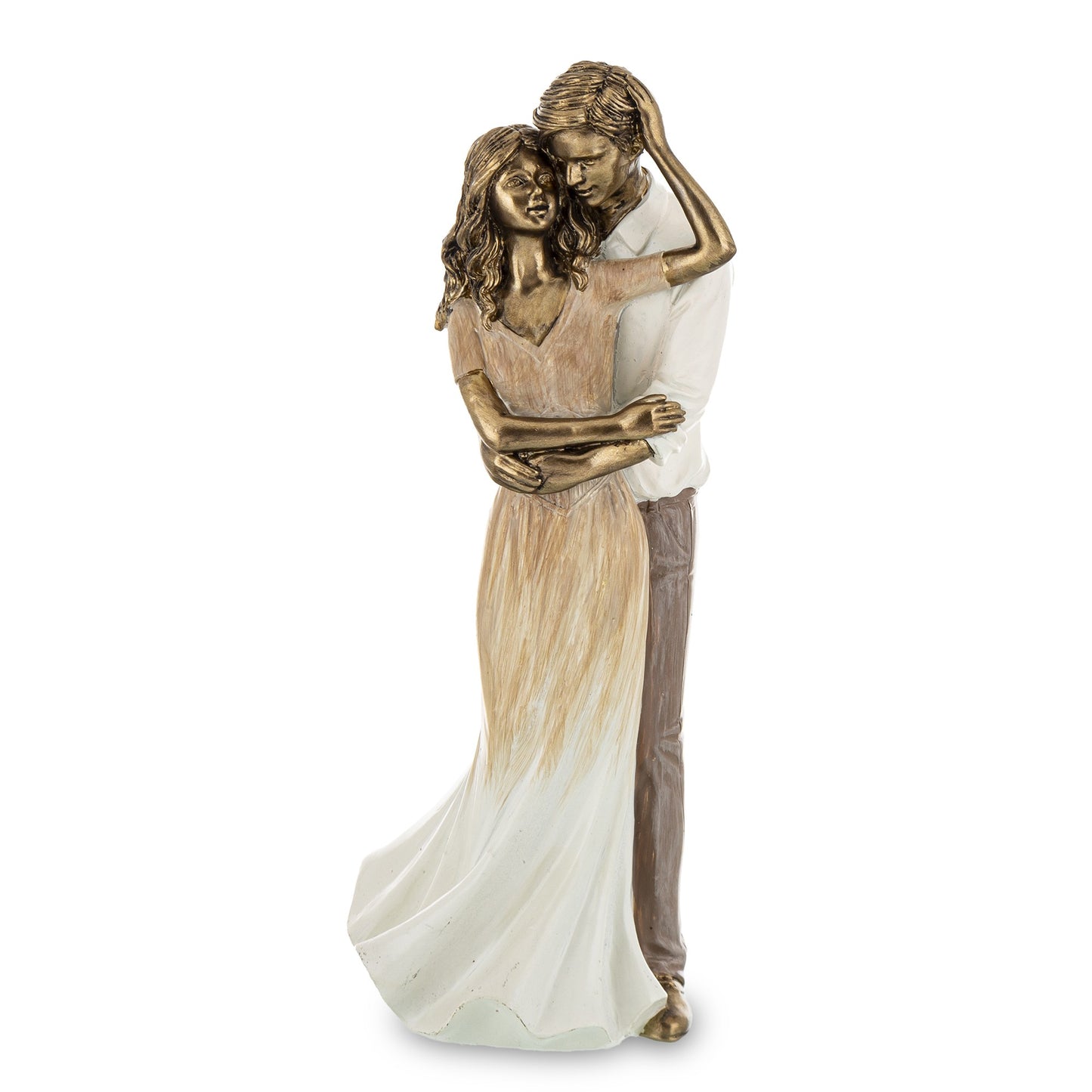 Figurină decorativă mică cuplu îmbrățișați, ornament romantic din rășină, cadou de suflet pentru casă