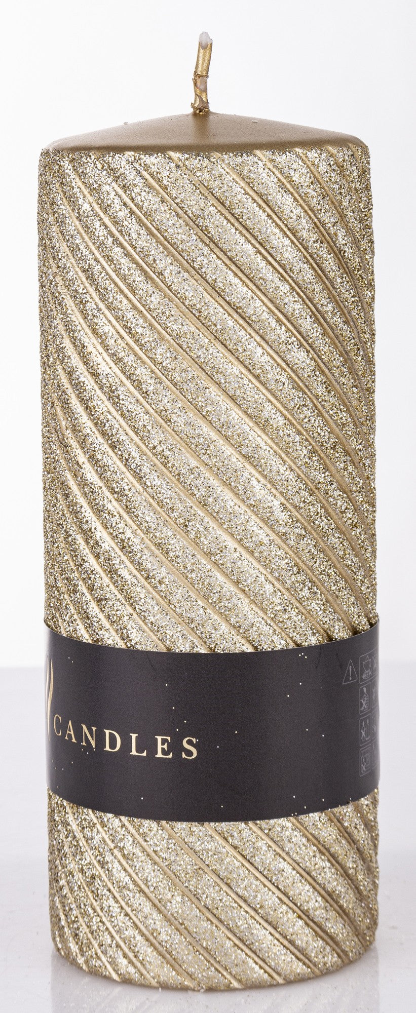 Lumânare aurie sclipici mare