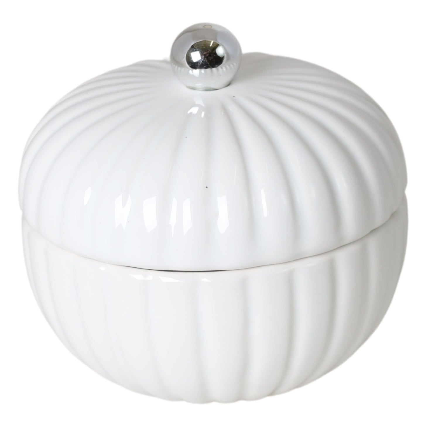 Bombonieră ceramică albă cu accente aurii, obiect decorativ și cadou rafinat pentru interior