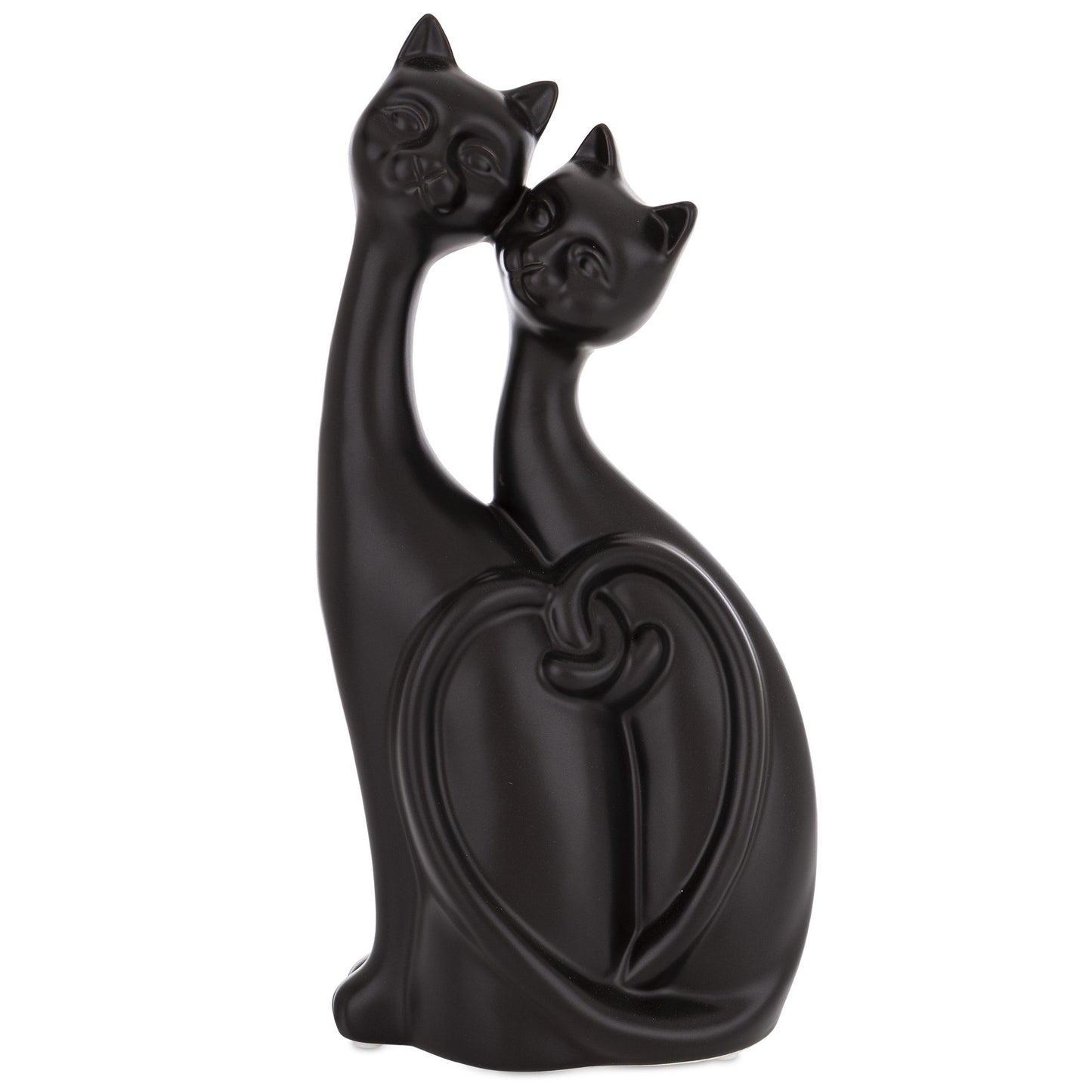 Figurine pisici ceramice negre 30x14x8 cm, decor rafinat și cadou pentru iubitorii de pisici