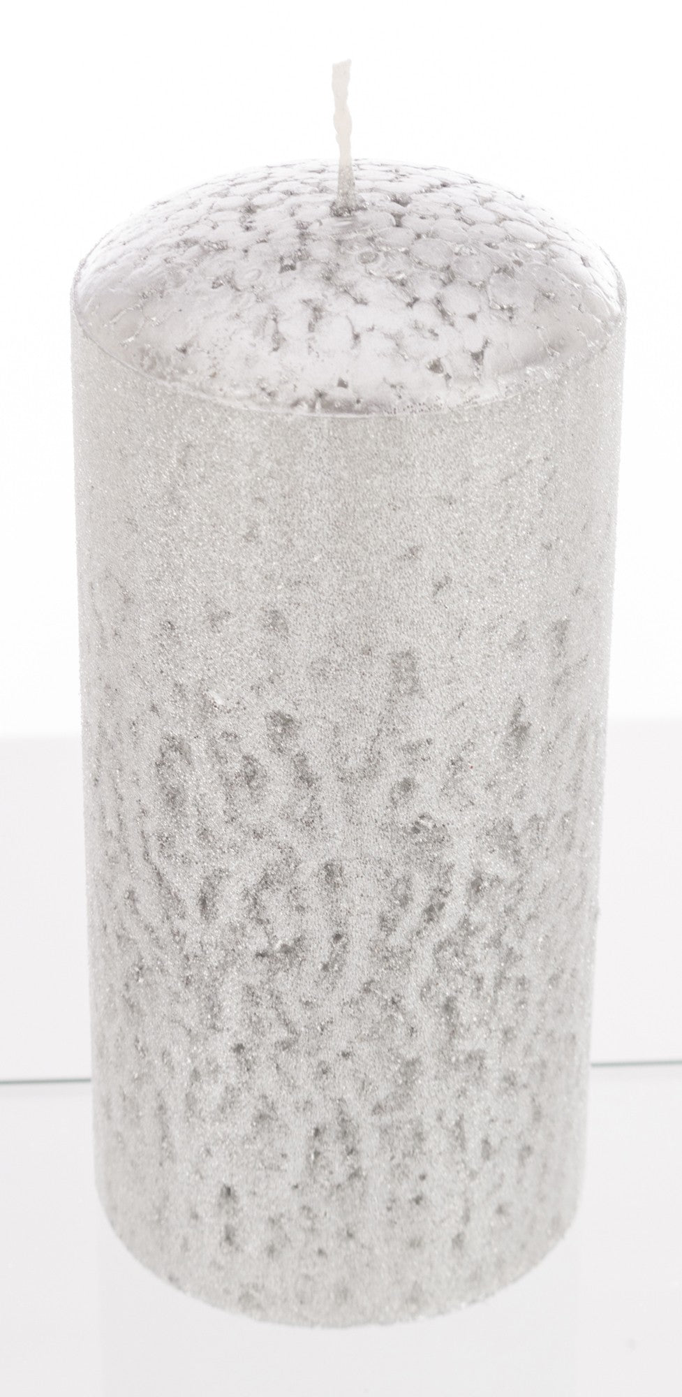 Lumânare cu sclipici argintiu 15x7x7 cm
