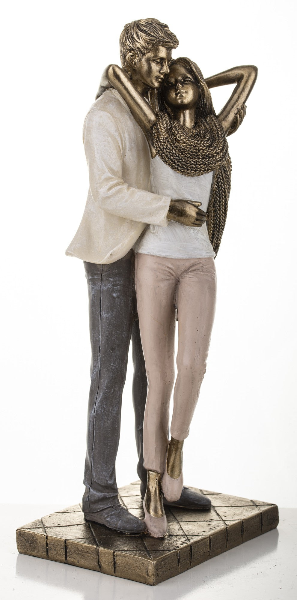 Figurină cuplu cu eșarfă 25x11x8 cm