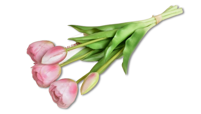 Buchet de lalele roz real touch, ideal pentru decor romantic și feminin. Oferă un accent delicat și elegant în orice spațiu interior. Perfect pentru dormitor, living sau cadouri speciale.