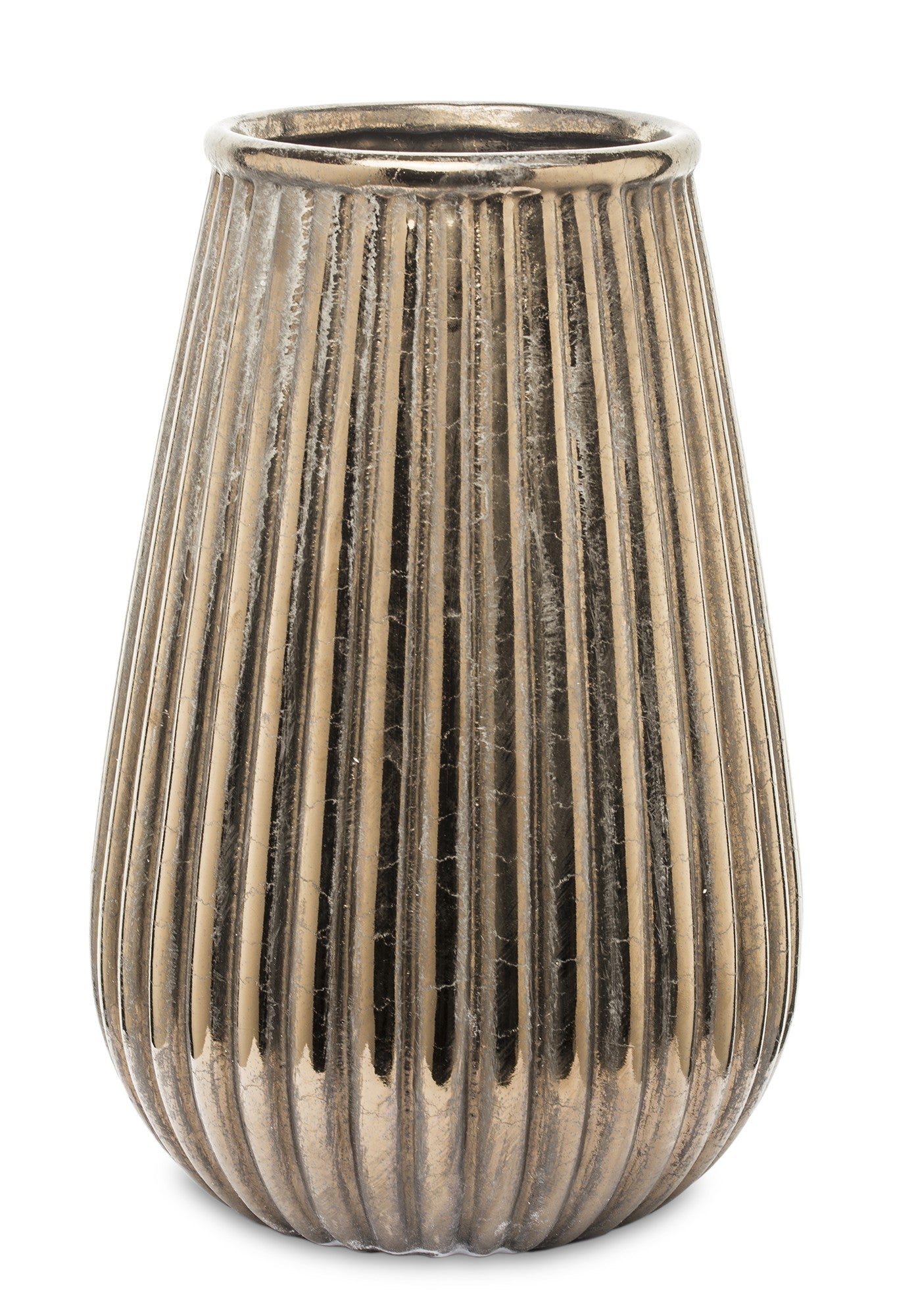 Vază ceramică antichizată, 35x23x23cm, obiect decorativ elegant și clasic pentru casă.