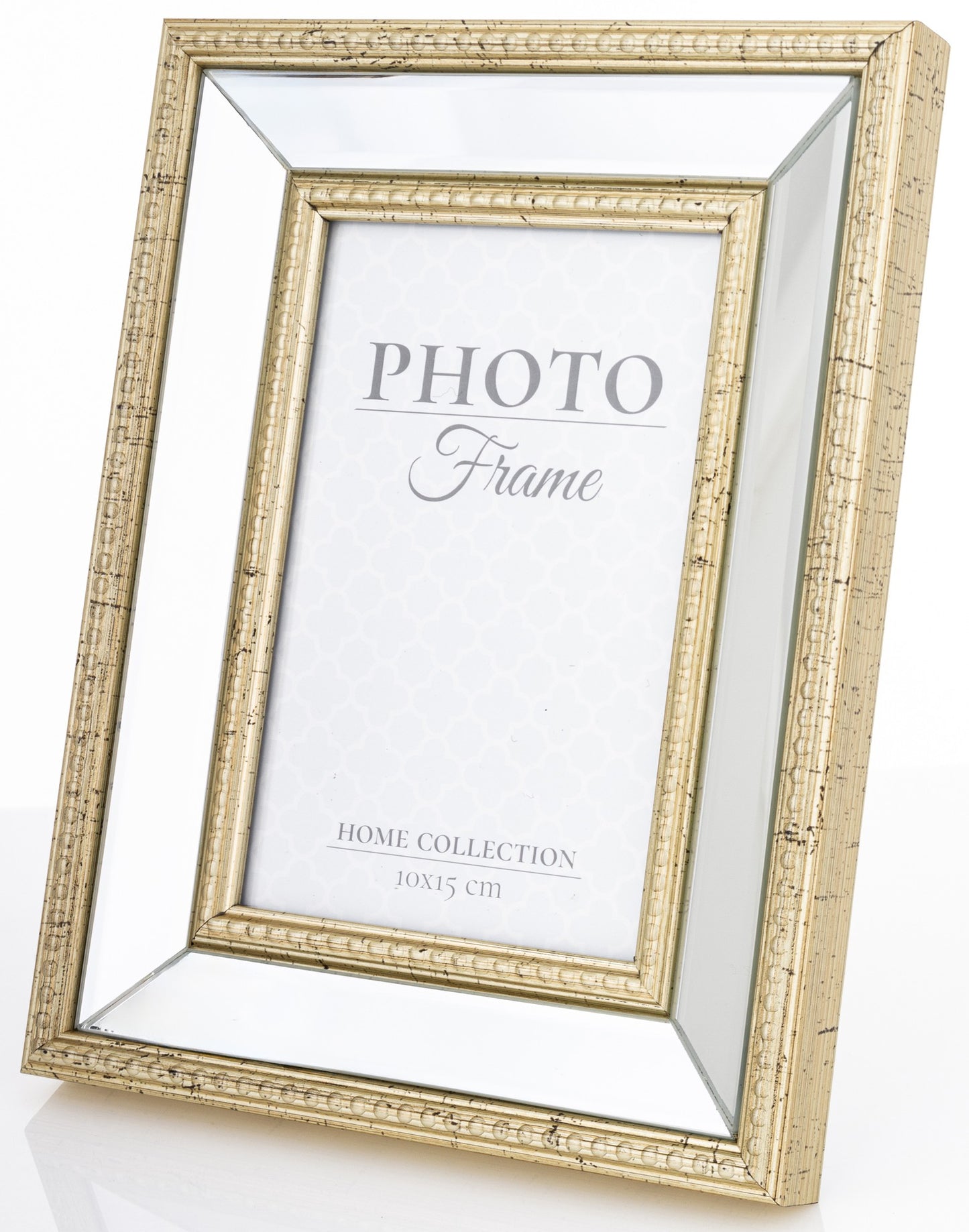 Ramă foto aurie cu oglinzi 22 cm MDF și Sticlă