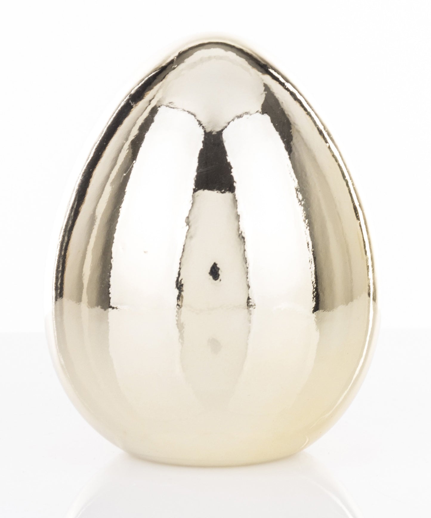 Ou decorativ ceramic auriu 10x8x8 cm