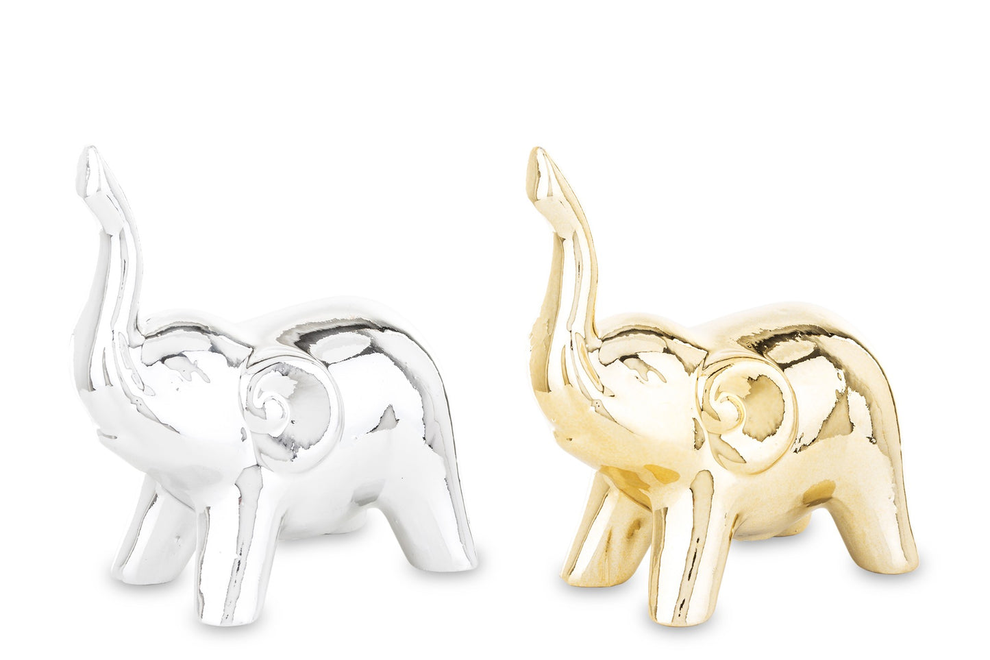 Mini elefant auriu, 4x6x3 cm, perfect pentru decor elegant și rafinat.
