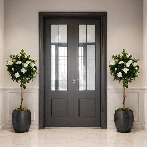 Trandafir alb artificial ghiveci decor elegant