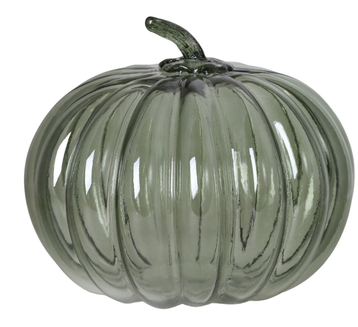 Dovleac sticlă verde 21,5x21,5x18 cm.