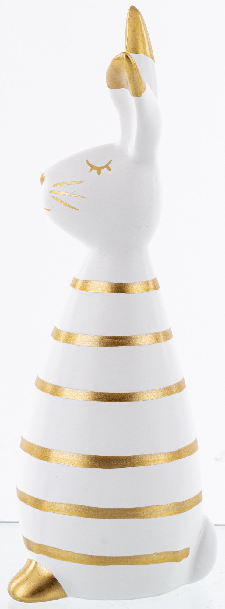 Iepure ceramic alb auriu mare 26x10x9 cm