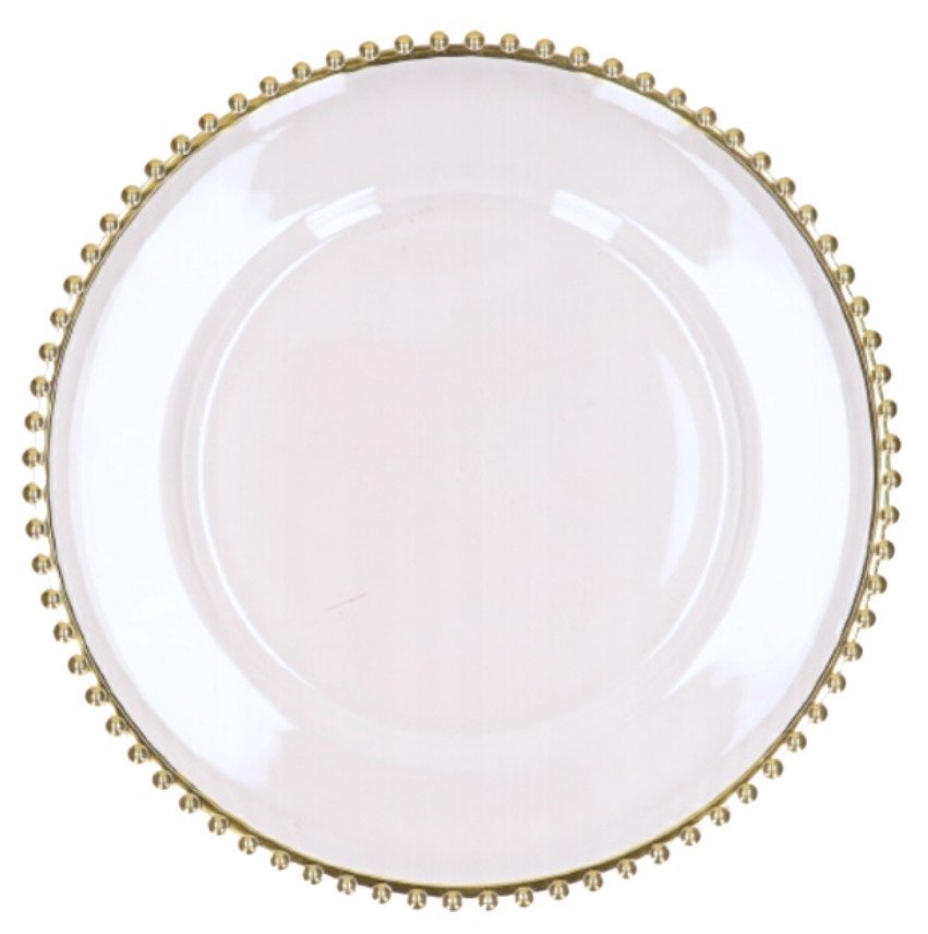 Farfurie decorativă auriu din rășină, 32 cm, piesă elegantă pentru masă festivă sau decor modern.
