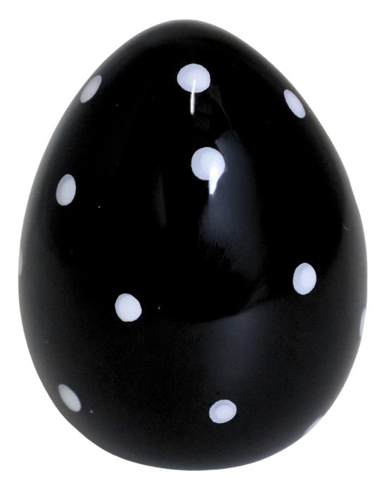 Ou decorativ ceramic alb-negru, ornament rafinat și cadou simbolic