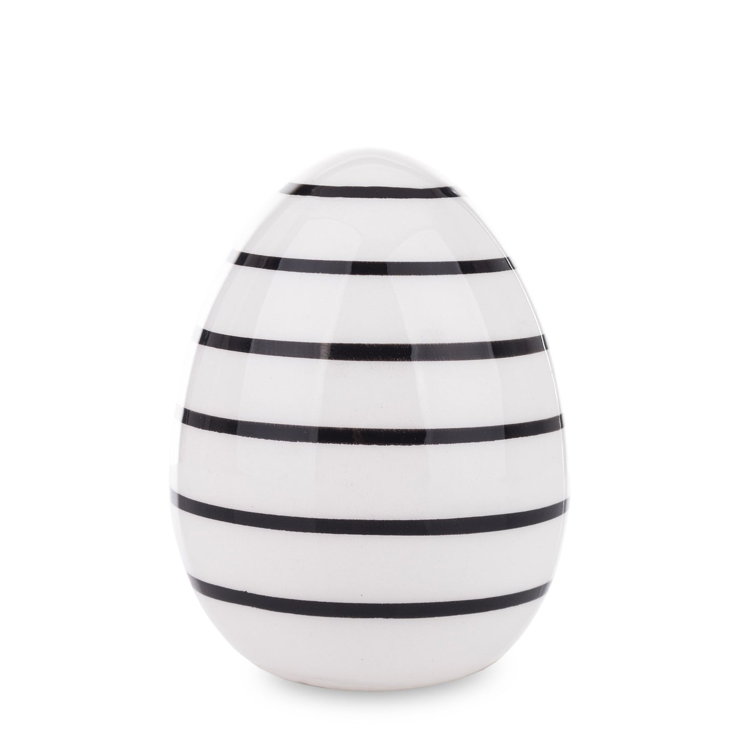 Ou decorativ ceramic alb-negru 8,5x6x6 cm, obiect decorativ elegant, mentha - flori, cadouri și decorațiuni