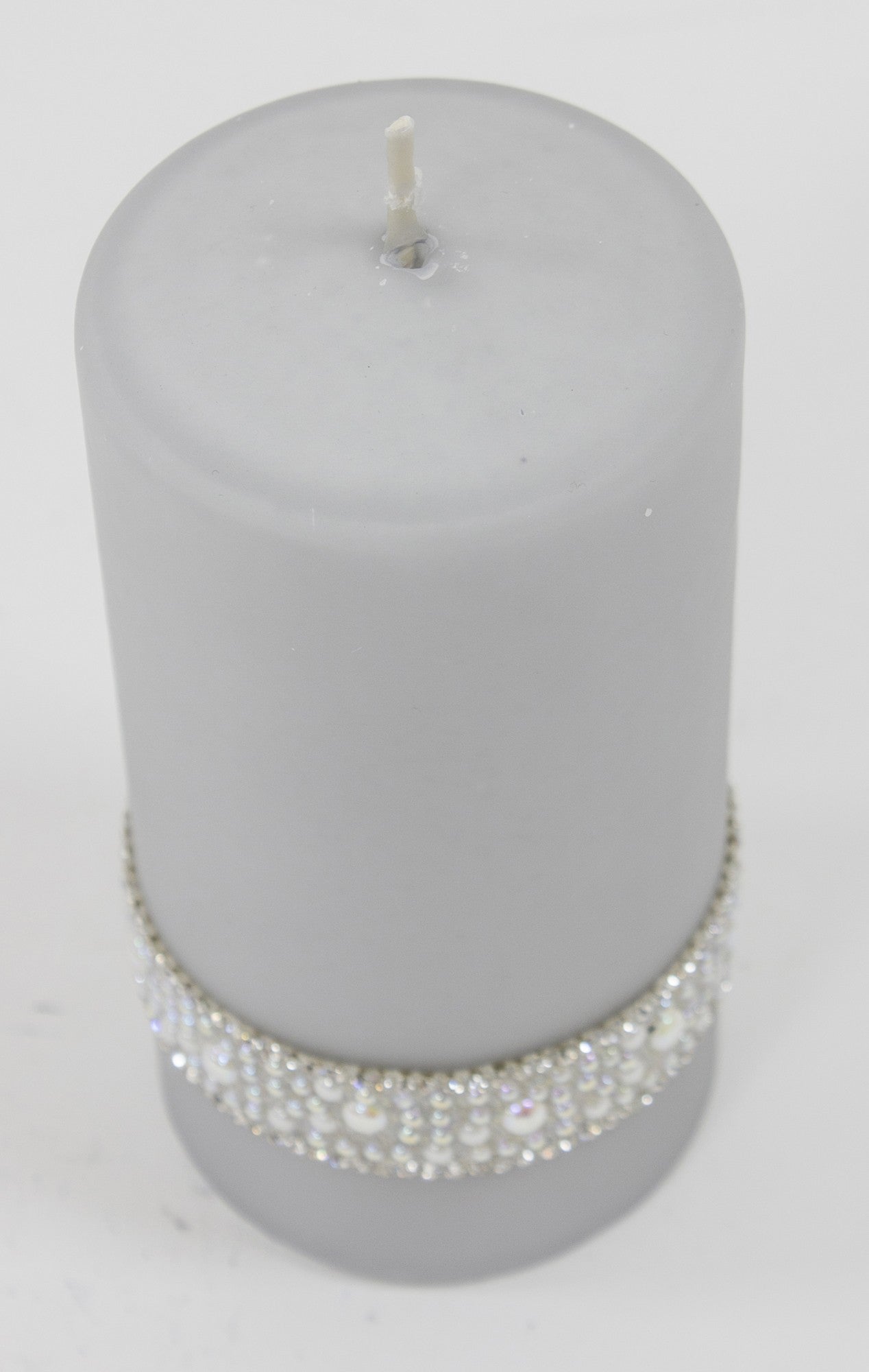Lumânare neagră cu pietre 14x8x8 cm – decor modern