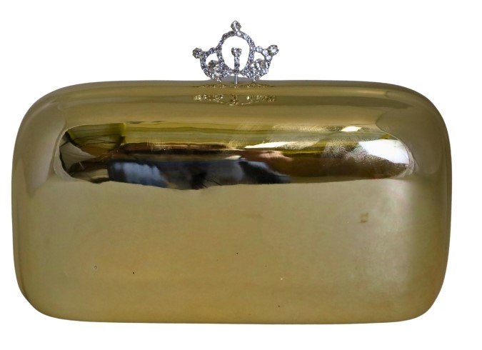 Pușculiță ceramică poșetă cu pietre albă, 20x7x11 cm, cadou și economisire.