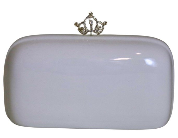 Pușculiță ceramică poșetă cu pietre albă, 20x7x11 cm, cadou și economisire.