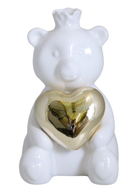 Pușculiță ceramică poșetă cu pietre albă, 20x7x11 cm, cadou și economisire.