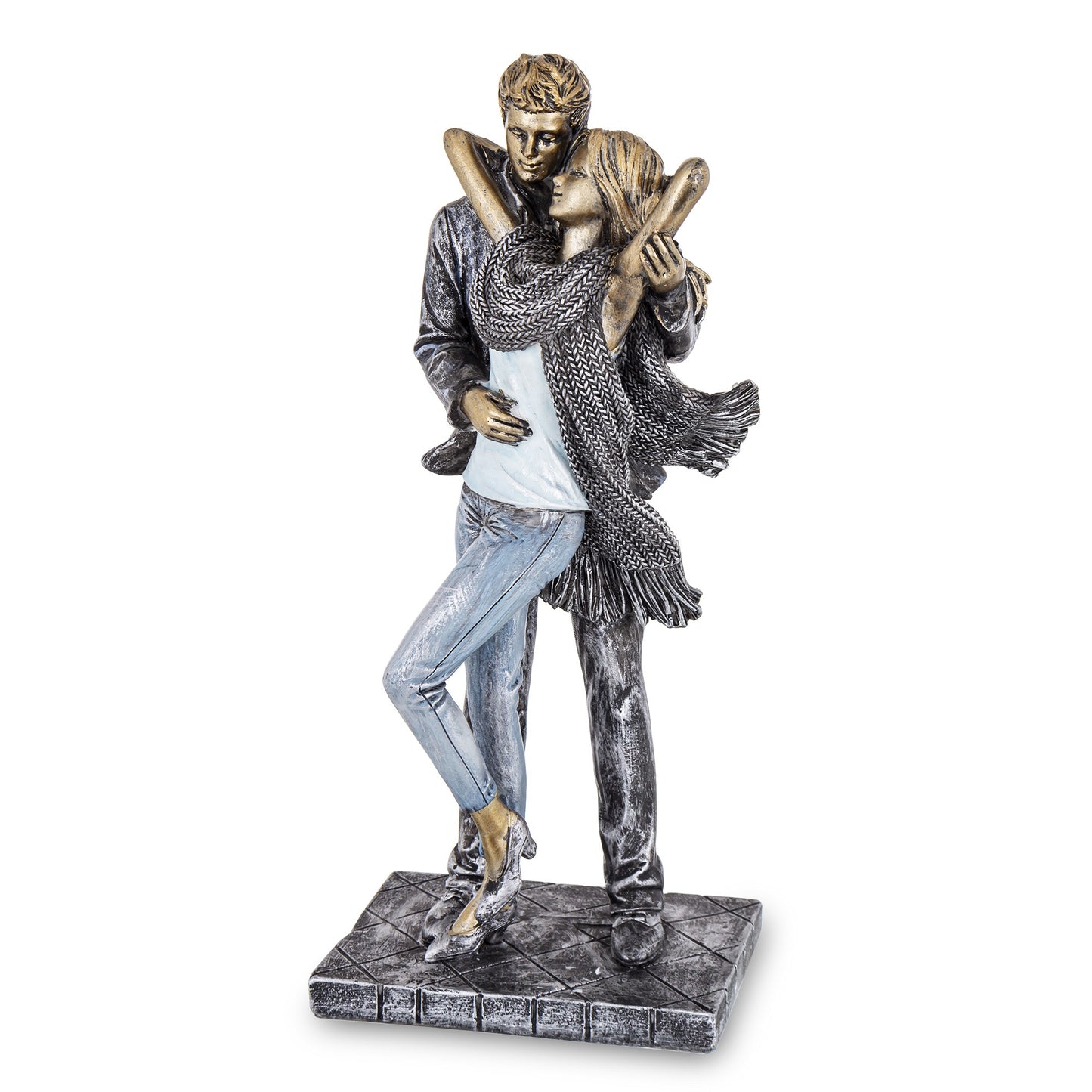 Figurină romantică cuplu îmbrățișați din rășină, decorațiune cadou pentru casă, ornament elegant pentru interior