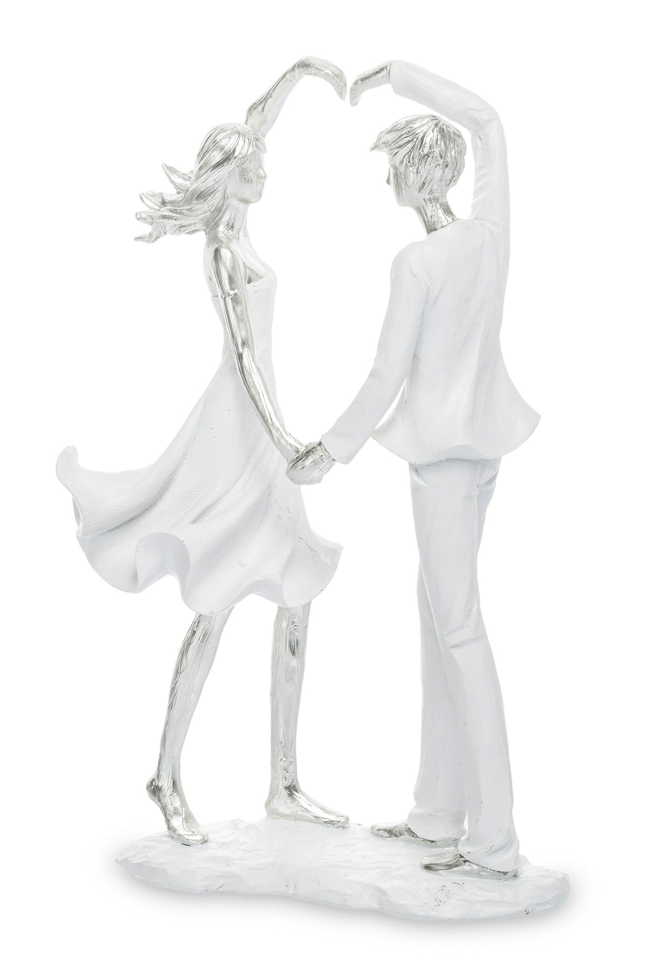 Figurină îndrăgostiți pe inimă 27x16x8 cm, decor romantic și cadou pentru cuplu