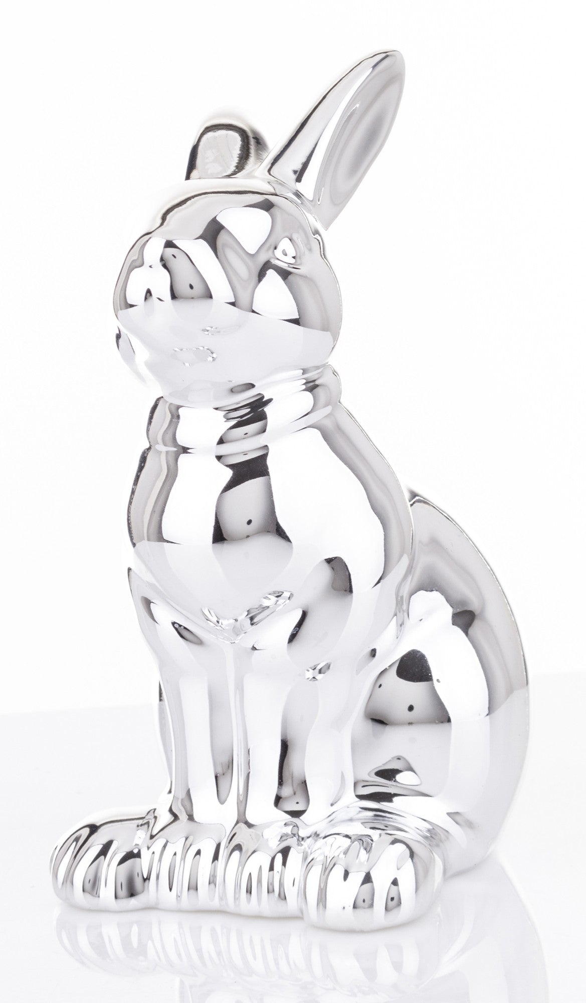 Figurină iepure ceramică argintiu 16x10x8 cm