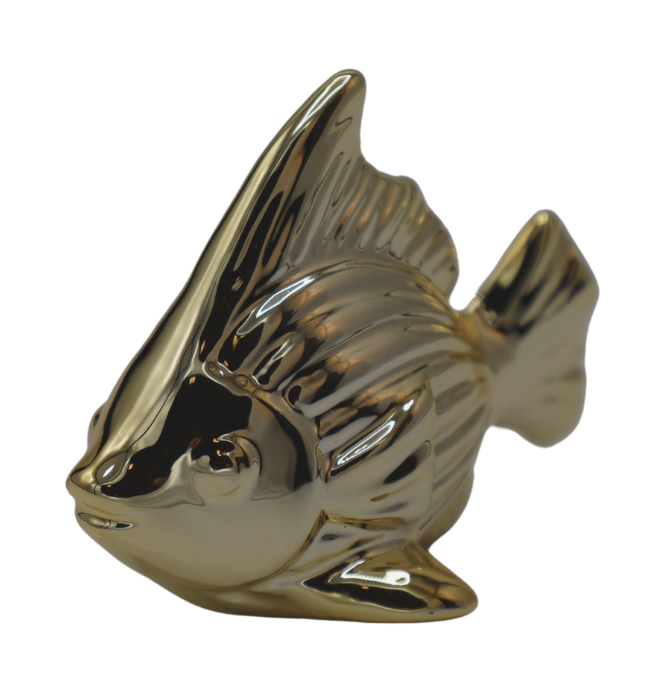 Mini figurină pește ceramică auriu 6,5x3,5x4,5 cm