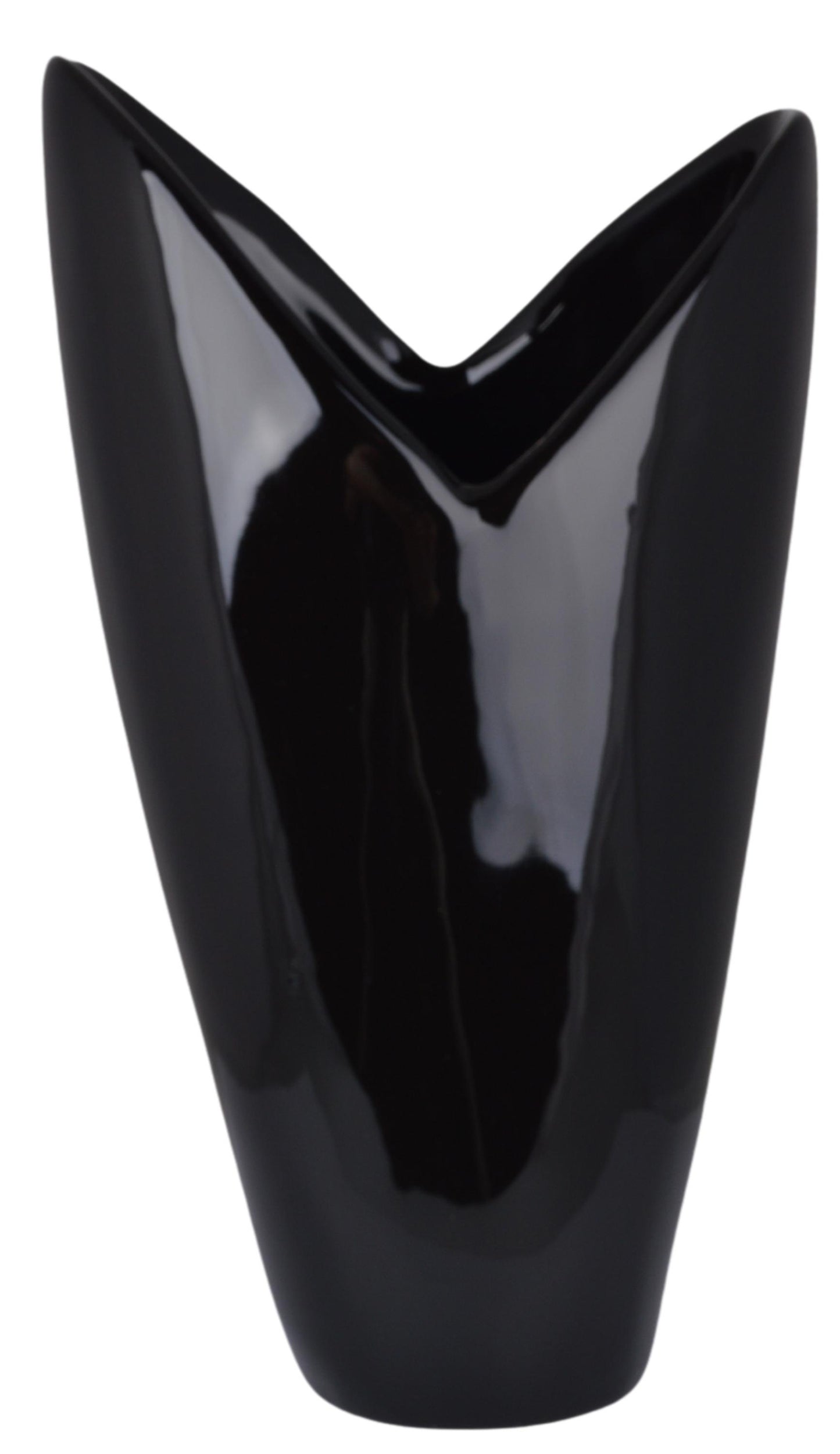 Vază ceramică neagră mică, 20 cm, decor minimalist și elegant pentru flori sau decor interior.