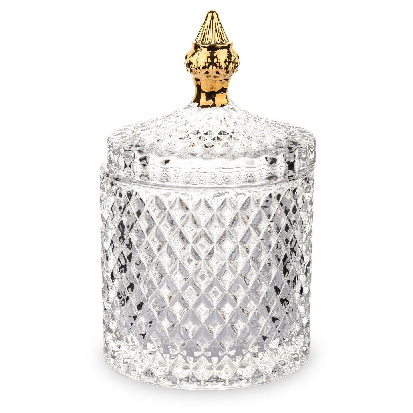 Bombonieră de sticlă transparentă 18x11x11 cm, decor elegant și cadou practic