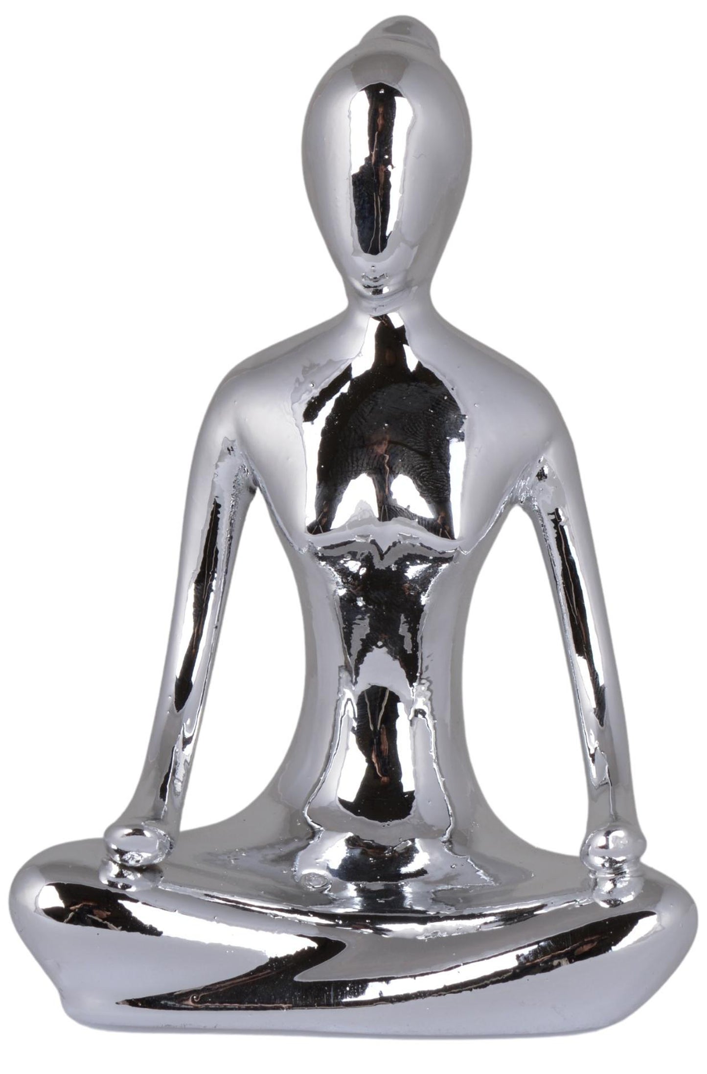 Figurină aurie femeie yoga, ideală pentru cadouri și decoruri relaxante.