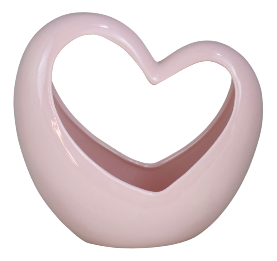 Ghiveci decorativ realizat din ceramică în formă de inimă roz, perfect pentru plante mici, flori sau suculente și ideal pentru decoruri romantice și feminine. Designul său delicat și culoarea pastelată adaugă căldură și eleganță oricărui spațiu interior și îl transformă într-un accesoriu decorativ ideal pentru dormitor, living sau birou. Este o alegere minunată pentru cadouri de Valentine’s Day, aniversări, zi de naștere sau pentru persoanele care iubesc decorurile romantice și florile decorative.