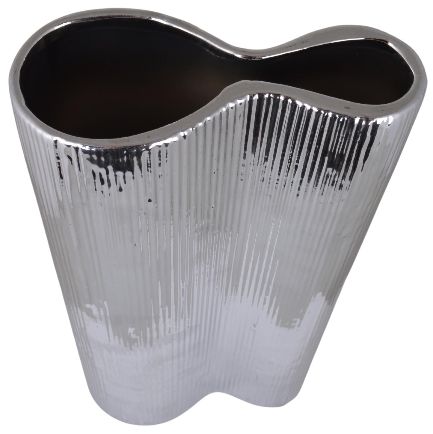 Vază ceramică argintie 15x6x33 cm