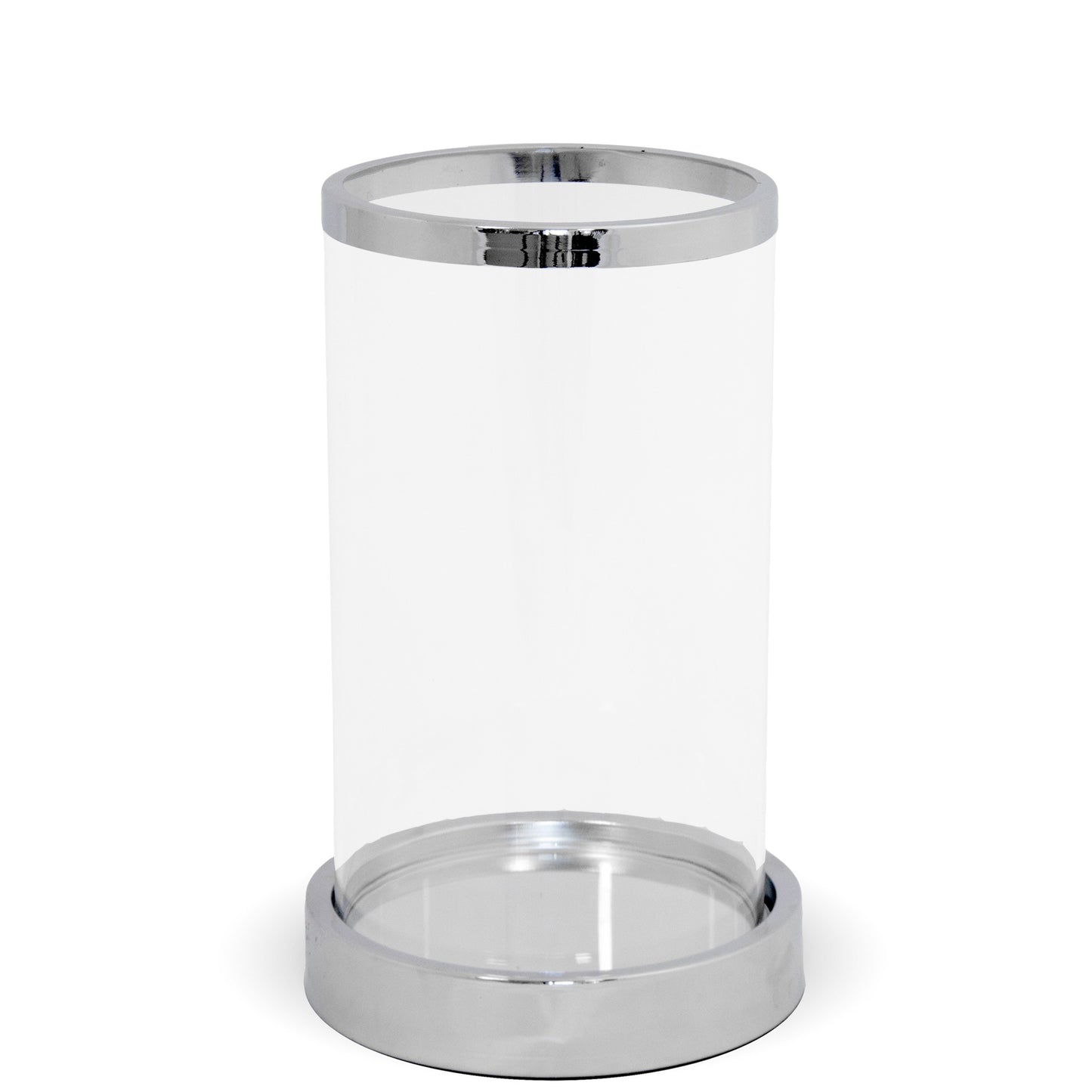 Sfeșnic argintiu cu 3 bile cristal, ideal pentru cadouri și decoruri elegante.
