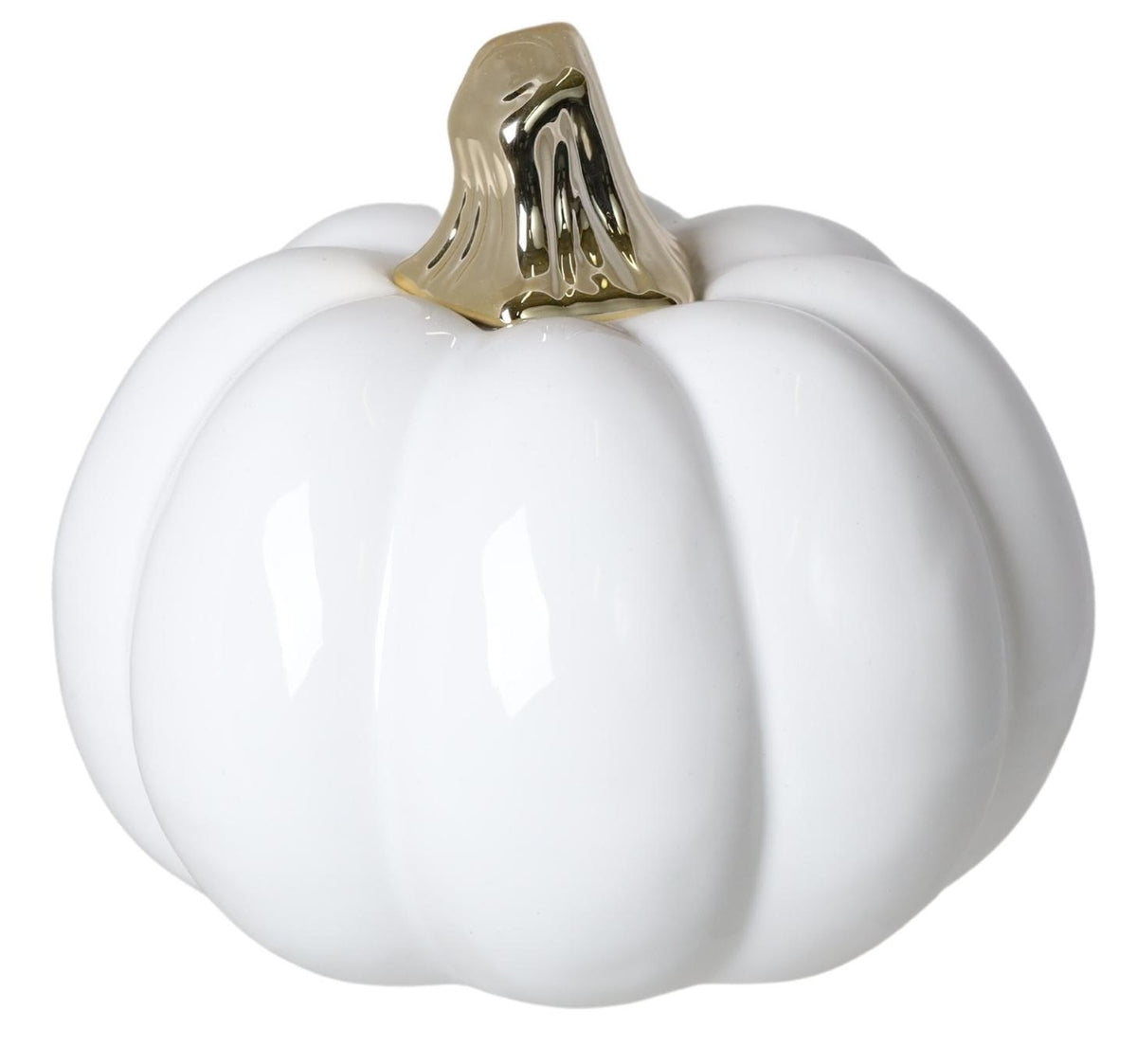 Dovleac decorativ din ceramică albă cu accente aurii sofisticate, ideal pentru decoruri elegante de toamnă și amenajări moderne. Este perfect pentru living, dining, bucătărie sau vitrine decorative și oferă un plus de stil și rafinament sezonului de toamnă. Finisajul elegant și designul modern îl transformă într-un obiect decorativ versatil și premium, potrivit și pentru cadouri de casă nouă sau hostess gift de sezon.