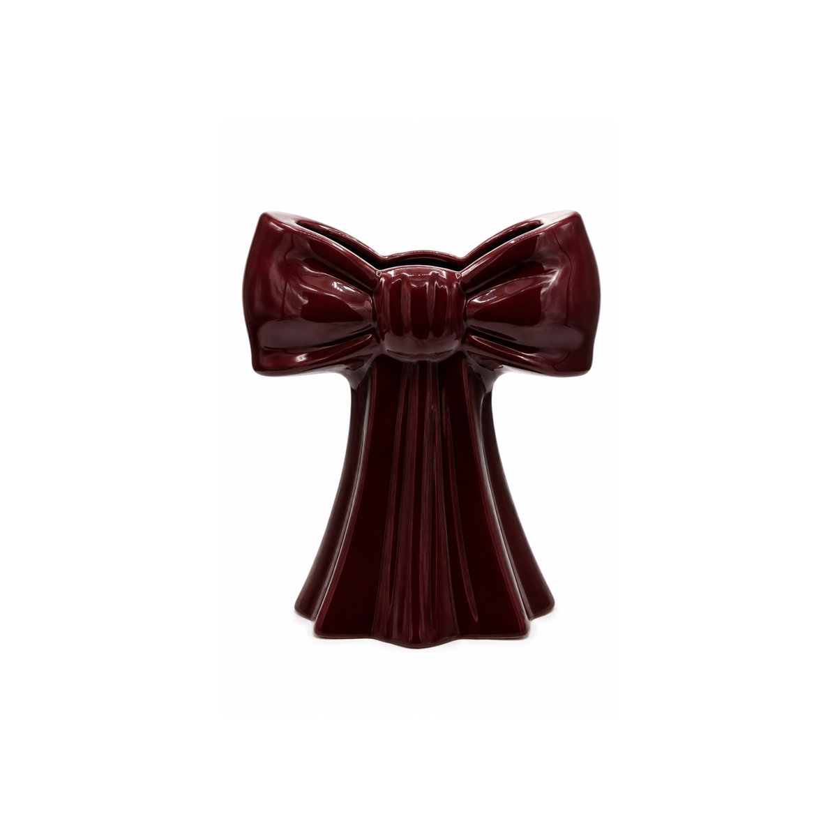 Vază ceramică fontă burgundy, obiect decorativ pentru flori și amenajări interioare, prezentat ca accent pentru locuință