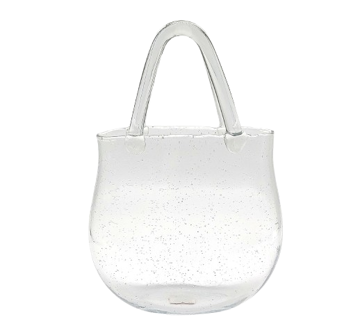 Cadou decorativ auriu din sticlă cu LED 18x18x26 cm.