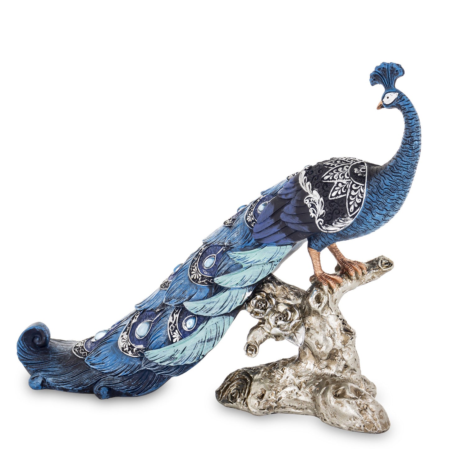 Figurină păun cu oglinzi 25x31x10 cm, decor elegant și cadou rafinat
