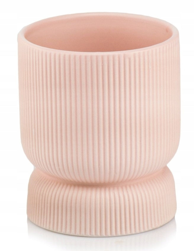 Ghiveci ceramic roz 13x15 cm pentru orhidee și plante delicate, decor elegant